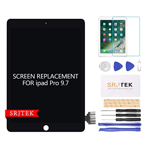 SRJTEK For ipad pro 9.7" 2016 A1673 A1674 A1675 交換修理用lcdとタッチスクリーン アセンブリ 液晶とフロントパネル 外部と内部スクリーン タブレットディスプレイ交換部品 homeボタンなし 工具セット+画面保護フィルム