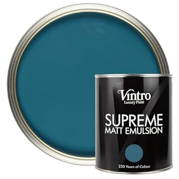 Vintro | Luxury Matt Emulsion | Smooth Chalky Finish | Multi Surface Paint | for Walls, Ceilings, Wood and Metal | 1L (Blue - French Navy)