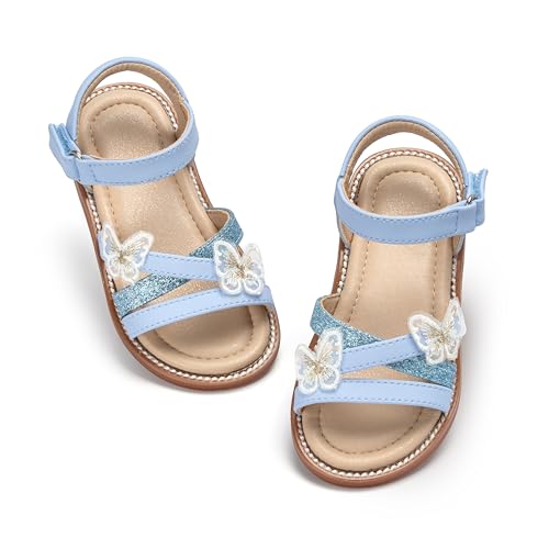 Image of Otter MOMO Girls Open Toe Princess Flat Sandals with Comfort Sole Summer Sandals