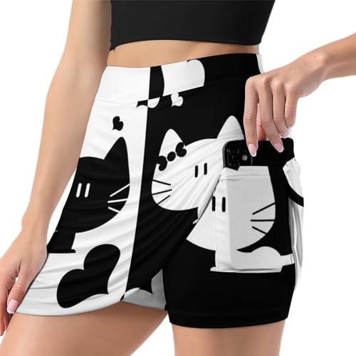 Skort de sport athlétique stretch avec poche pour tennis et fitness femme