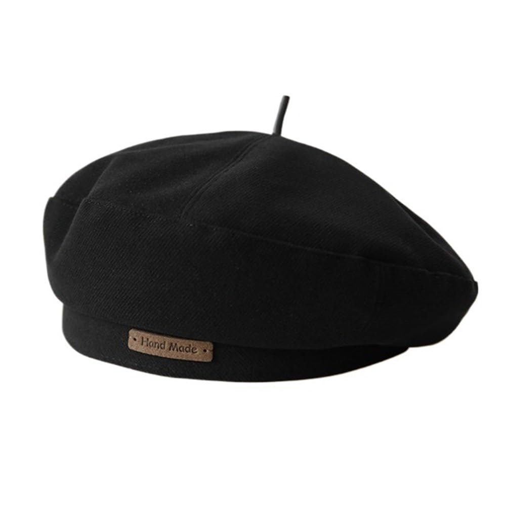 Béret pour femme style britannique noir, la casquette vintage qui sublime les cheveux plats