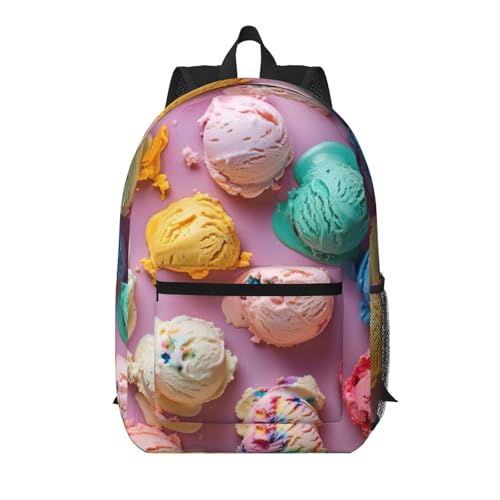 Sac à dos quotidien à motif crème glacée noir et blanc pour les cours et sorties en ville