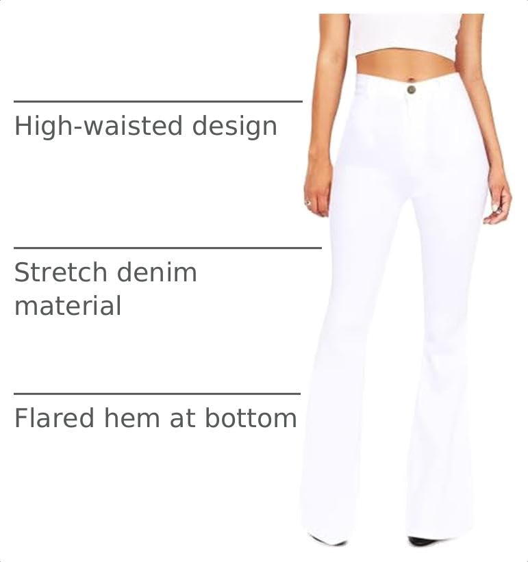 Image of Flare Jeans for Women Women's Bootcut Bell Bottom Jeans High Waisted Stretch Slimming Pants