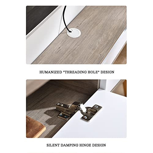 Nizame Tv Console Table With Storage, Wood Modern Entertainment Center With Doors, Retro Tv Stand For Televisions Up To 65 Inches, Living Room (Color : Walnut, Size : 180 * 24 * 40Cm) #TOP4