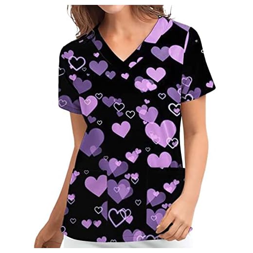 Blouse Medicale Femme Grande Taille Col en V Manche Courte Uniforme De Travail Blouse Femmes De Ménage Offre Tenue Infirmiere Professionnelle Uniforme D'infirmière Femme Esthéticienne Pas Cher