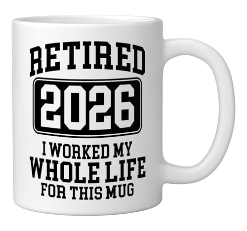 Vaso de cerámica humor jubilación 11 oz blanco miniatura 2