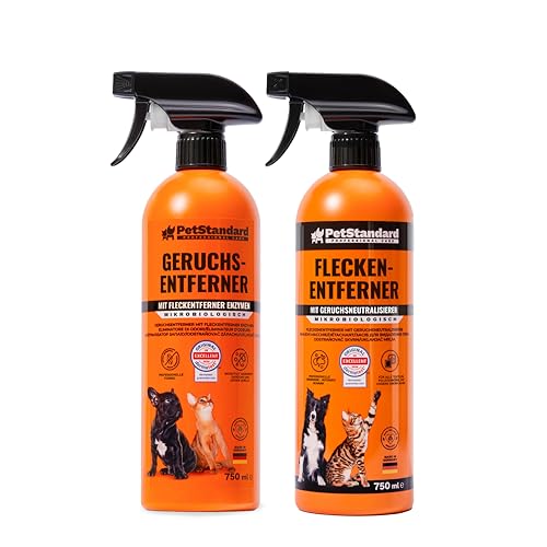 PetStandard Enzymreiniger Bundle 2×750 ml – Geruchsentferner & Fleckenentferner für Katzen- und...