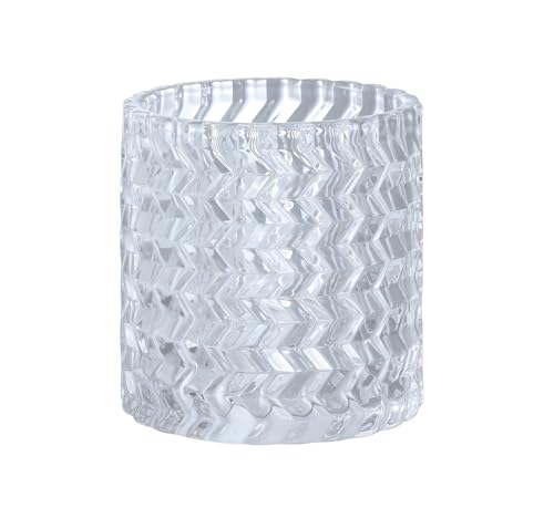 Image of Aspen Creative 23646-60-3,Clear Glass Shade w /Diamond Pattern For Lighting fixture /Vanity Light /Wall Light /Pendent.Size:4-1 /2 inchD x 4-3 /4 inchH.Center Hole:1-5 /8 inch. Set of 3.