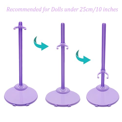 Image of 10 PCS Action Figure Holder Display Stands, Acrylic Stands for Model with Adjustable Waist Clip, Plastic Holder Stand for 11 to 13 Inch Figure Accessories (Purple)