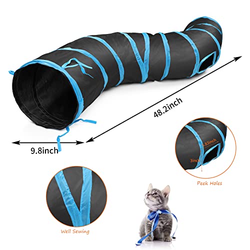 Oziral Cat Toys Set 32 Pcs Kitten Toys Assortments Including 2 Way Black Tunnel Cat Feather Teaser Wand Sisal Mice Bell Balls Crinkle Balls Interactive Cat Toys For Indoor Cats Kitten #TOP3