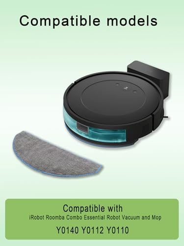 Image of Mop Pads Replacement Parts for iRobot Roomba Combo Essential 104, 105, Y0140, Y0110, Y0112, Combo Essential 2, Washable and Reusable Microfiber Cleaning Refill Accessories, 6-Pack
