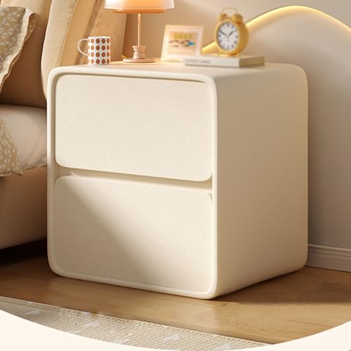 Mesita de noche de madera con cajón, mesita de noche minimalista para almacenamiento de dormitorio pequeño