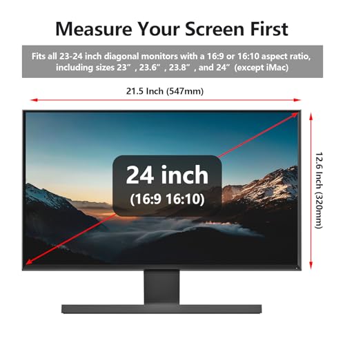 Image of RedANGEL 22-24 Inch Computer Monitor Anti Blue Light Filter, Hanging Type | No Adhesive Installation | Reduces Eye Strain | Easy to Hang | Reusable Design | Scratch Resistant