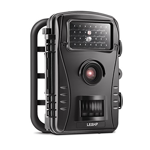 LESHP Trail Hunting Camera Wildlife Camera with 8MP 720P HD Time Lapse 33ft 70° Wide Angle Infrared Night Vision 26pcs IR LEDs 2.4