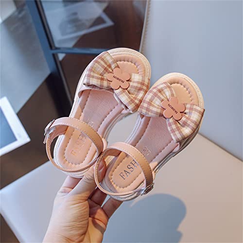 Kids Girls Open Toe Sandals Bowknot Sandals Summer Dress Shoes Lightweight Comfortable Shoes for Little Kid (Red, 9 Toddler)3