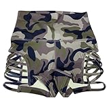 Bermuda Donna Estivi Curvy, Pantaloncini Allenamento A Vita Alta Donna per Yoga Palestra Fitness Corsa Atletici Traspiranti Comodi Elastici Casual Estivi per Sollevare I Glutei (Camouflage M)