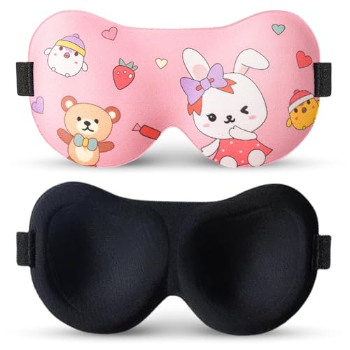 Yemiany Antifaz para Dormir Niños, Tapa ojos para Dormir, Antifaz para Dormir, Antifaz 3D para Dormir con Correa Ajustable