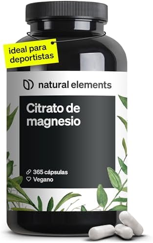 Citrato de Magnesio - 365 Cápsulas en alta dosificación - 2320mg,...
