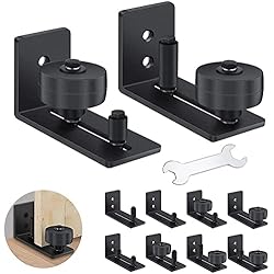 Guía de Piso Ajustable, 2 Unidades Puerta Corredera Suelo, Riel para Puerta Corredera, Accesorios para Puertas Correderas, Sistema de Puerta Corredera 8 en 1, para Todas Las Puertas Correderas