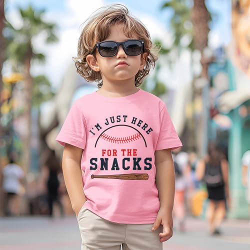 Baseball Shirt for Toddler Boys Girls I'm Just Here for The Snacks Funny Tshirt Kids Short Sleeve Summer Tee Tops3