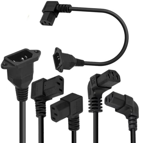 For Power cable 90 degree IEC320 female to C13/14 3-pin male panel mount PDU power supply, suitable for LED HDTV monitors and sc