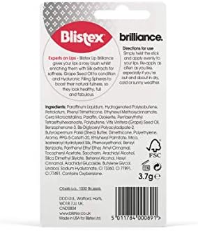 Blistex Lip Brilliance Blushing Lip Balm, Tinted Lip Balm with SPF 15 Protection - 3.7g, pack of 1