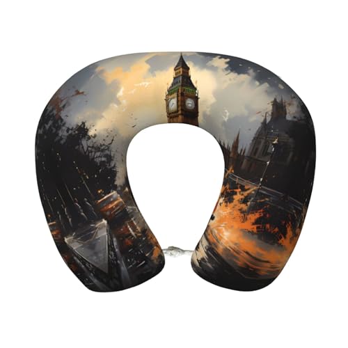 Almohada de viaje U-shaped espuma viscoelástica lavable miniatura 1