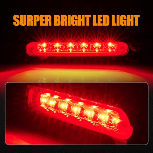 Image of Third 3rd Brake Light LED for 2012-2018 Ford Flex, High Mount Rear Brake Lights Assembly for 12-18 Flex, Waterproof Center Cab Lamp Stop Light (Smoked)