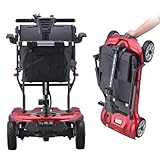 Scooters De Movilidad,Scooter De Viaje Portátil,Scooter De Movilidad Eléctrico Plegable,Con Baterías Extraíbles Duales,Para Personas Mayores,Viajes,Adultos 20Ah