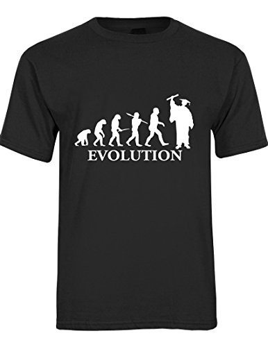 T-Shirt Evolution Laurea (per Uomo e per Donna). (Nero, XLarge Uomo)