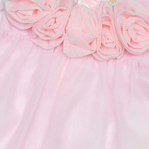 Image of Hopscotch Girls Polyetser Sleeveless Solid Party Dress in Pink Color