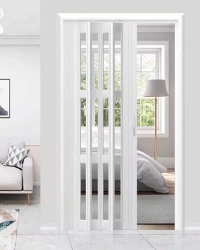Puerta de acordeón – Divisor interno deslizante de PVC plegable para ahorrar espacio en la despensa y la entrada del armario, perfecto para dormitorio y pasillo