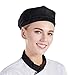 Nanxson Chef Hat Beret Hair Net Caps Restaurant Kitchen Cooking Mesh Chef Cap for Women Men CF9021 (Black)