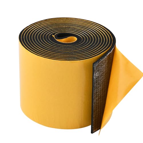 3 Meter Schaumstoffband,70mm breit 3mm dick, Neoprenschaum breites Moosgummi Selbstklebend Dichtungsband Anti-Vibration,Kollision,Schalldämmung,stoßfeste Isolierung für Fenster,Tür,Auto,Möbelschutz