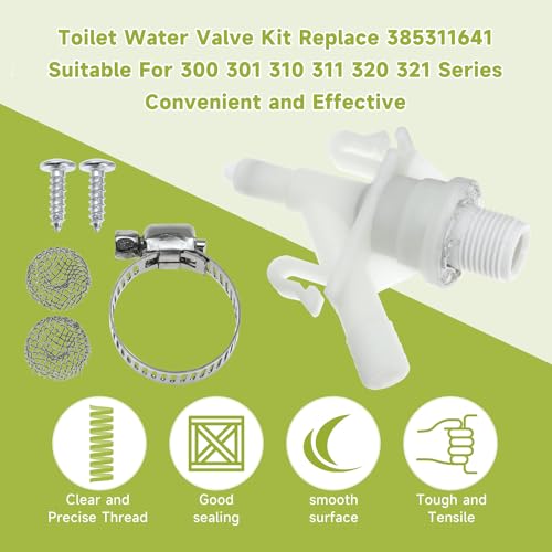 Image of Toilet Water Valve Kit Replace 385311641 for Dometic Sealand 300 301 310 311 320 321 Pedal Flush Toilet for RV Camper Marine (Pack of 2)