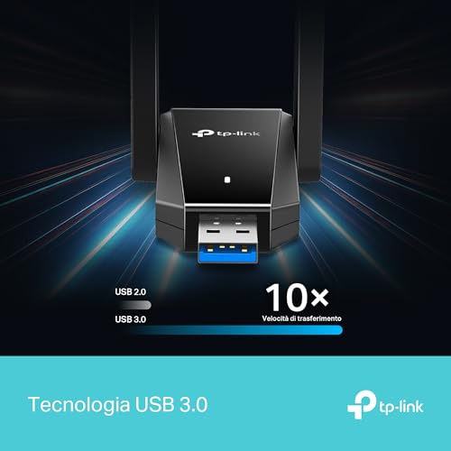 TP-Link Archer TX30U Plus WiFi 6 WiFi USB 3.0 AX1800Mbps, 2 Antenne ad Alto Guadagno Multi-Direzionale, Wireless Dual Band 5GHz 1201 Mbps+ 2.4GHz 574 Mbps, Supporta Windows 11/10, MU-MIMO, OFDMA - Immagine 4