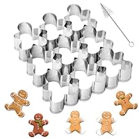 Gingerbread Man Cookie Cutters, 9 Cavity Gingerbread Cookie Sutters, Stainless Steel Christmas Cookie Cutter Tools, Bake a large batch of cookies to share with family, colleagues, and neighbors