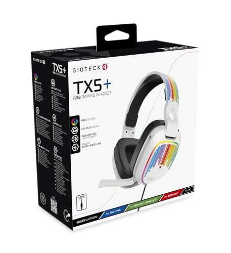Auriculares Switch con cable Gioteck TX5+ e iluminación RGB para ordenador y móvil