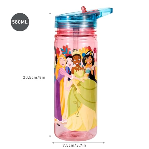 Zawadi Global Disney Princess 580ml Water Bottle for Kids School Drinks Bottle Made of Durable Ecozen Reusable BPA Free - Image 2