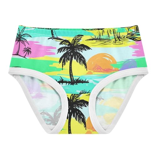 Tropical Palm Trees Rainbow Girl Panties Cute Toddler Girls Underwear Cotton Fancy Briefs Girls Undies 2t
