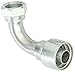 Aeroquip 1A16BFB16 Carbon Steel Global TTC (Thru the Cover) Crimp Hose Fitting BSPP Female Swivel, 90 Degree Elbow, 1" Hose ID, G1 Thread