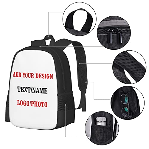 Custom Casual-Lightweight Backpack Personalized-Travel Knapsack-Customized - Schoolbag Daypack Add Photo Text Shoulders (custom5)3