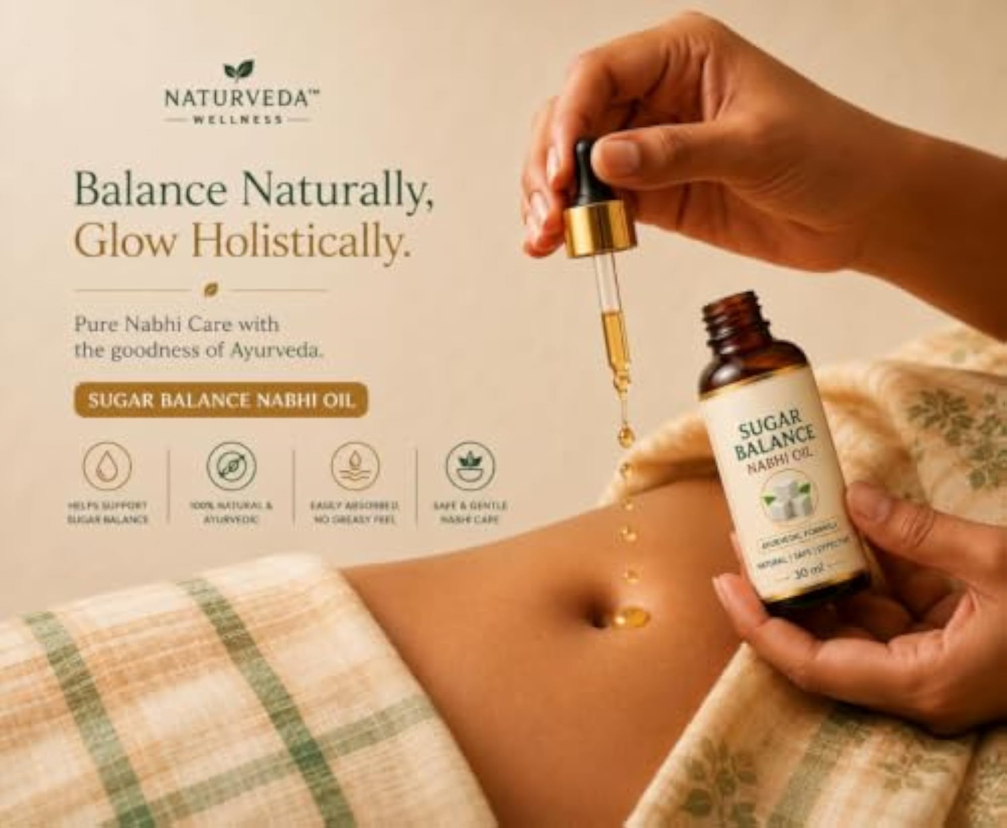 Nabhi Oil for Blood Sugar Support, Herbal Blend