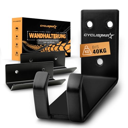 CYCLISTAR Fahrrad Wandhalterung bis 40kg − Robuste Fahrradhalterung Wand...