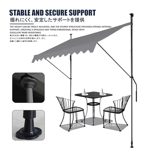 Store banne rétractable avec manivelle hauteur réglable terrasse balcon 400cm - 8