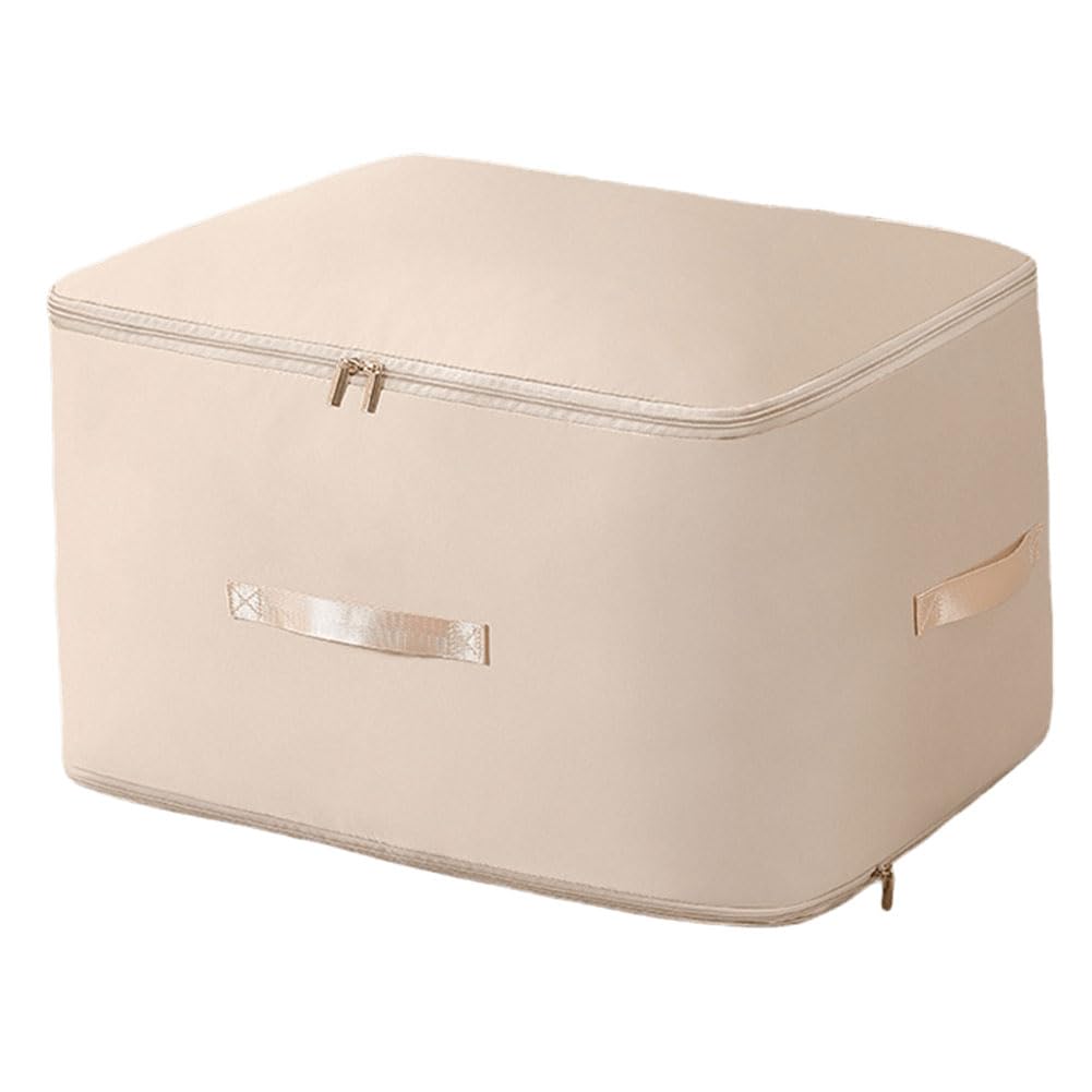 Space Saving Self Compression Organizer Portable Heavy Duty Moving Bags Compression Packing Cubes for Comforters Bedding Blankets Clothing Pillows (Apricot 54 * 42 * 30CM)