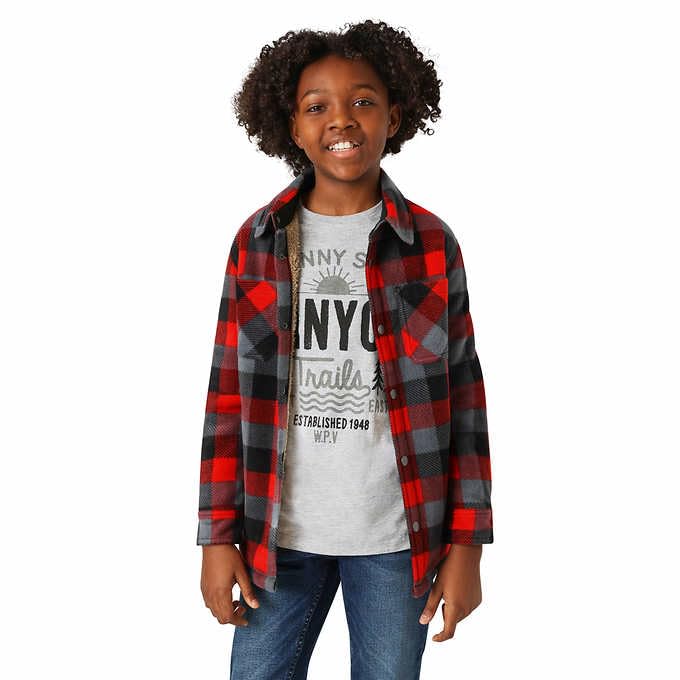 Weatherproof Vintage Boys Shirt Jacket and T-Shirt Set