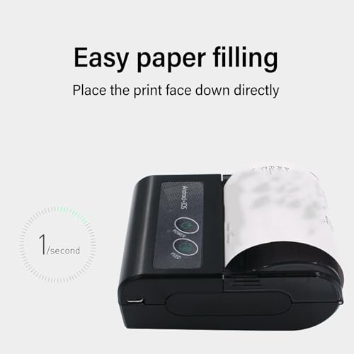 Image of Receipt Printer, Portable Pocket Thermal Receipt Printer, 58mm POS Printer for Small Business, USB Mobile Bill Ticket Printer for Android, PC,