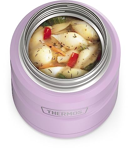 Image of THERMOS Stainless King Vacuum-Insulated Food Jar with Spoon, 16 Ounce, Matte Lavender (Pack of 4)