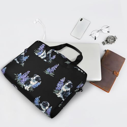 Bolso portátil para laptop 15.6" azul con flores miniatura 7